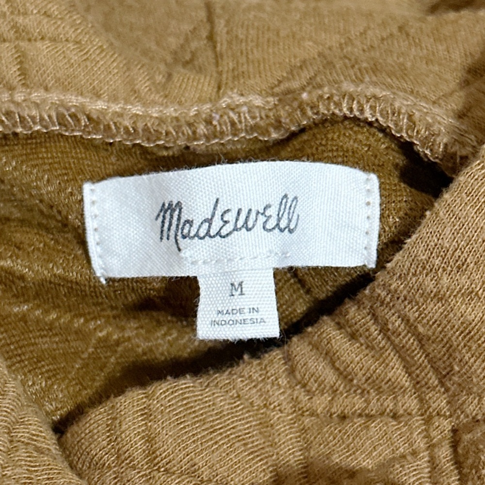 Madewell Copper Brown Quilted Hooded Women’s Sweatshirt Hoodie - Size Medium - Picture 5 of 7